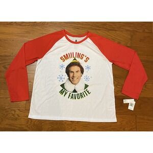BRIEFLY STATED Unisex Size XL ELF Holiday Pajama Top "Smiling's My Favorite" $63